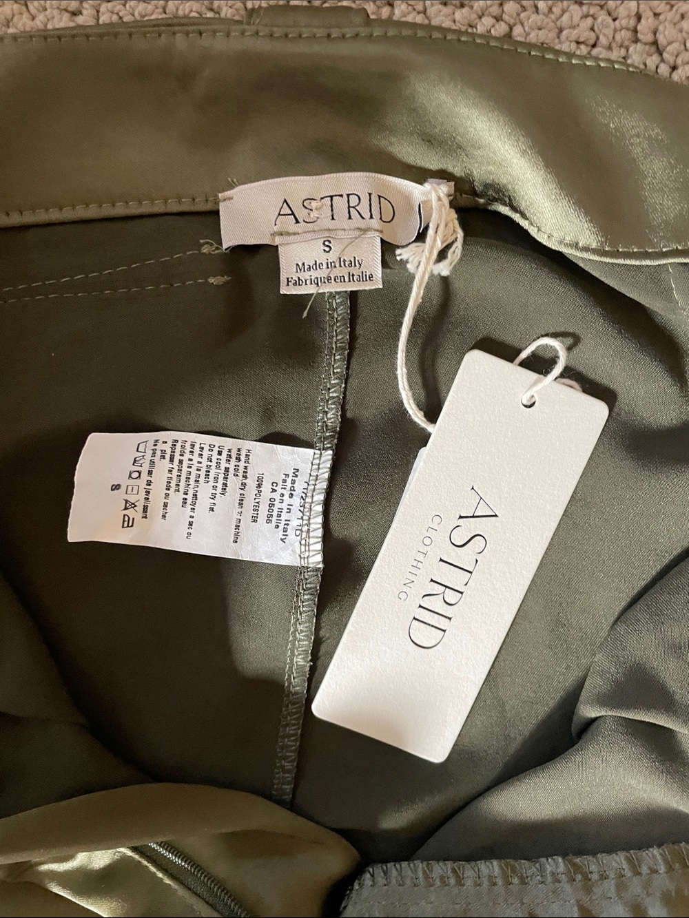 NWT - Astrid Wide Leg Satin Cargo Pants - SzS - Picture 9 of 11
